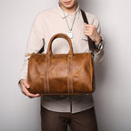 Women's Genuine Leather Crossbody Bag in vintage brown - product photo 5