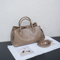 Women's Genuine Leather Tote Bag in khaki - product photo 6