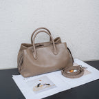 Women's Genuine Leather Tote Bag in khaki - product photo 6
