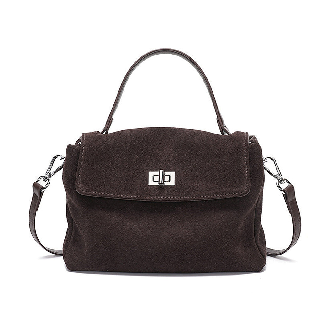 Genuine Leather Suede Crossbody Handbag - product photo 7