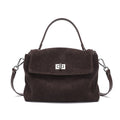 Genuine Leather Suede Crossbody Handbag - product photo 7