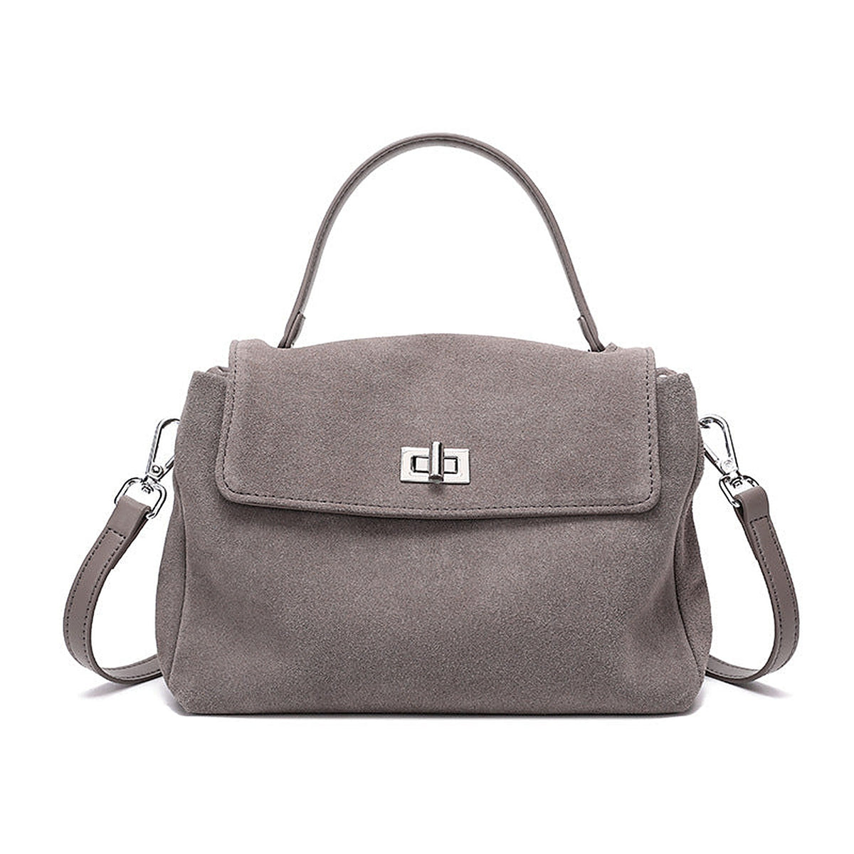 Genuine Leather Suede Crossbody Handbag - product photo 8