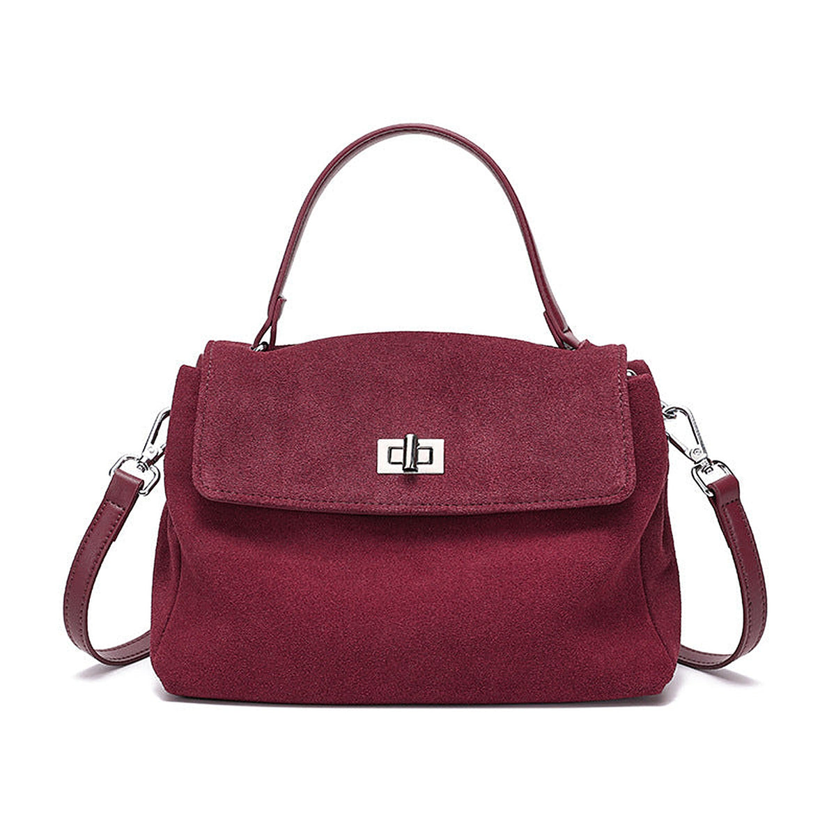 Genuine Leather Suede Crossbody Handbag - product photo 10