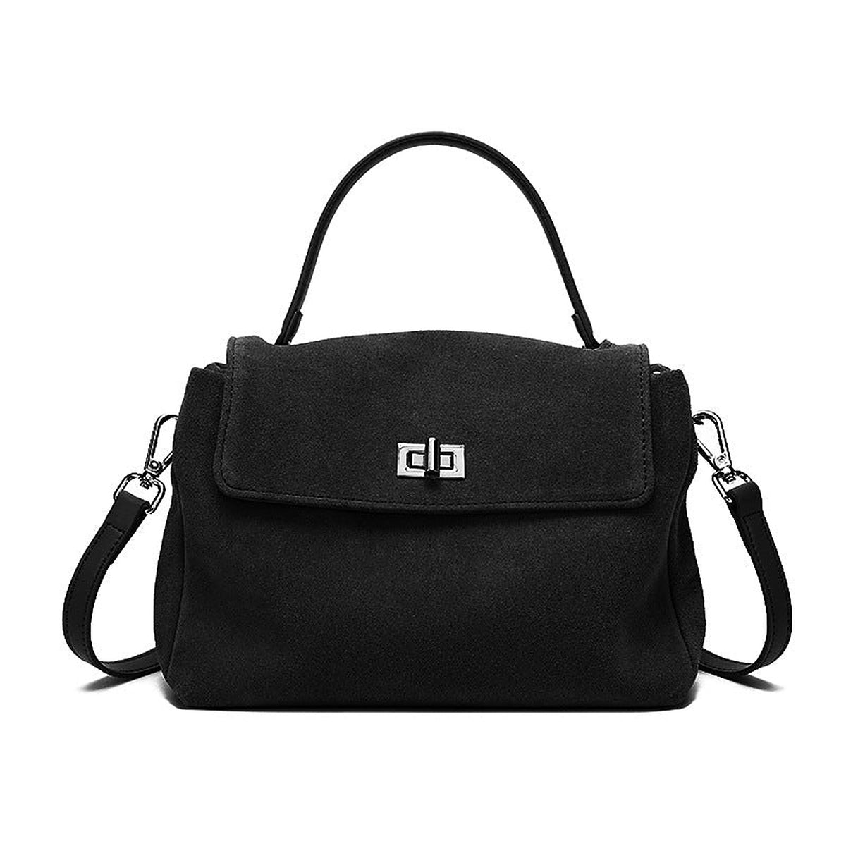 Genuine Leather Suede Crossbody Handbag - product photo 11