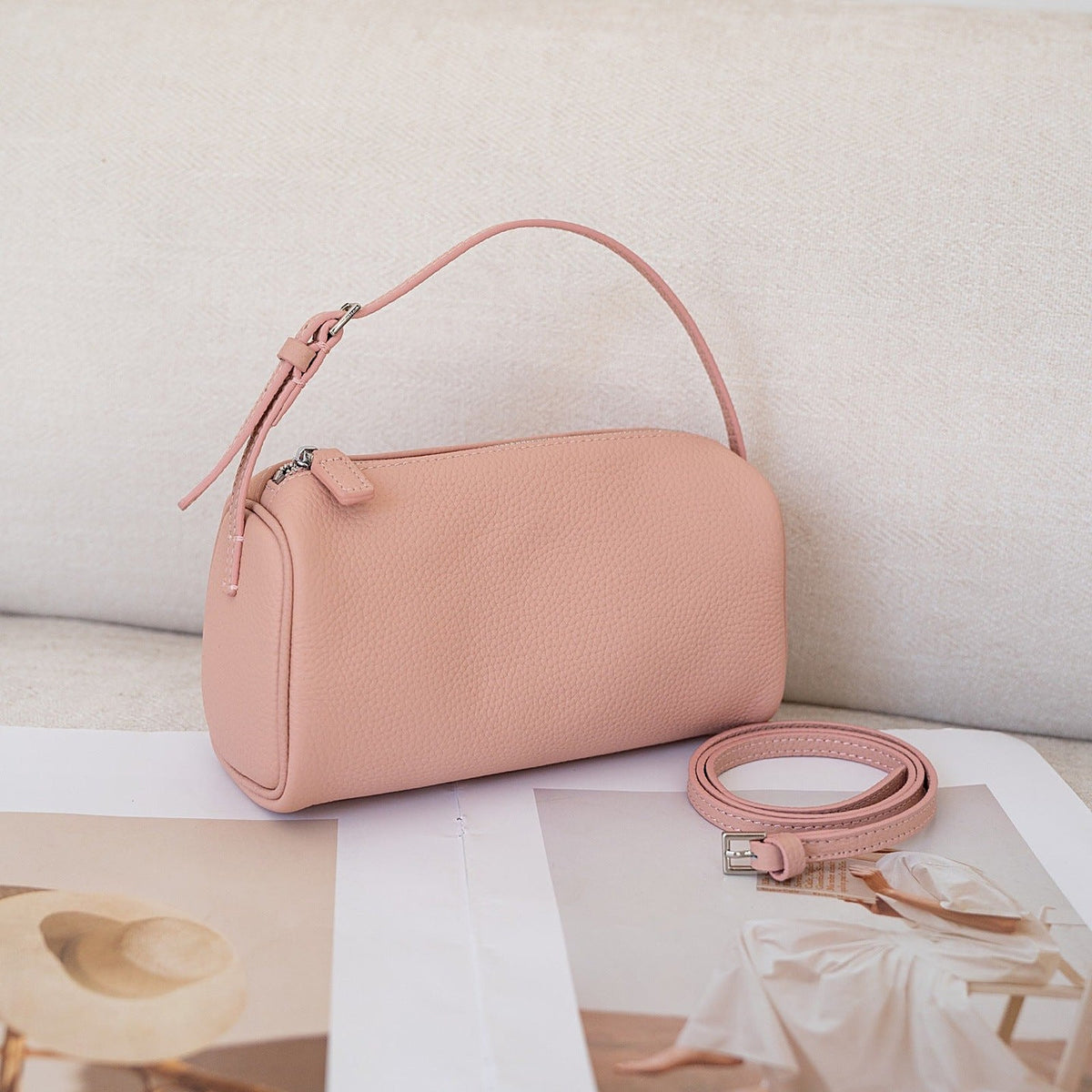 Women's Genuine Leather Crossbody Bag in beige - product photo 10