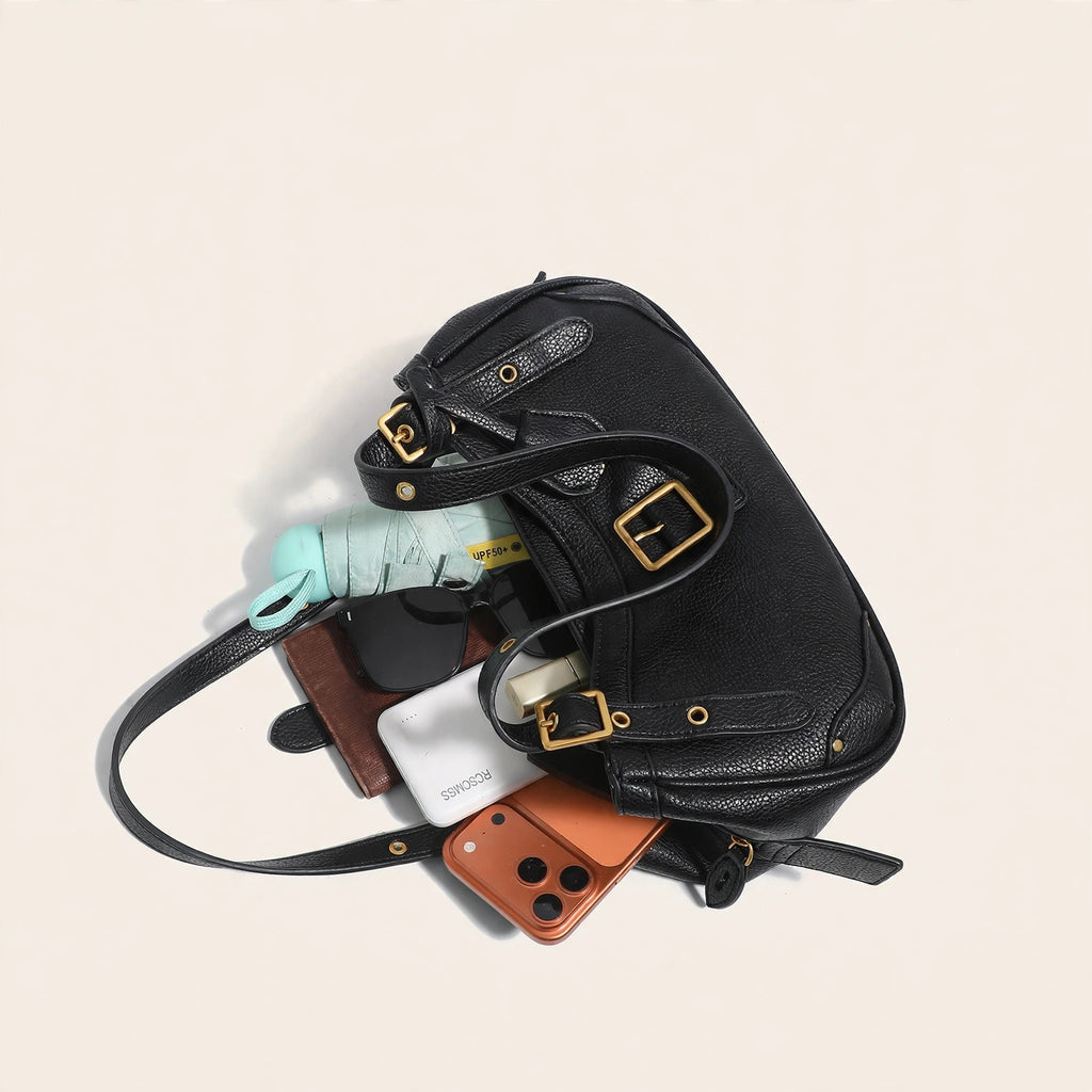 Retro Cowhide Saddle Shoulder Bag - view 10
