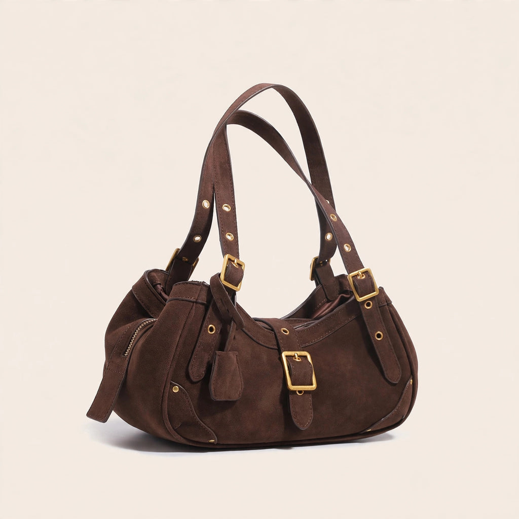 Retro Cowhide Saddle Shoulder Bag - view 14