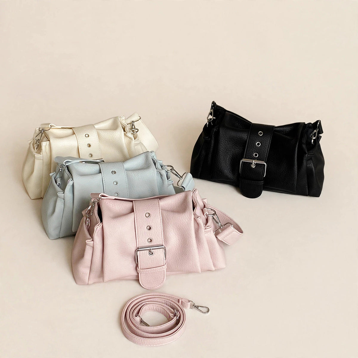 Solid-Color Single-Shoulder Underarm Bag - view 11