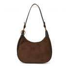 Suede Underarm Bag in Coffee without pendant