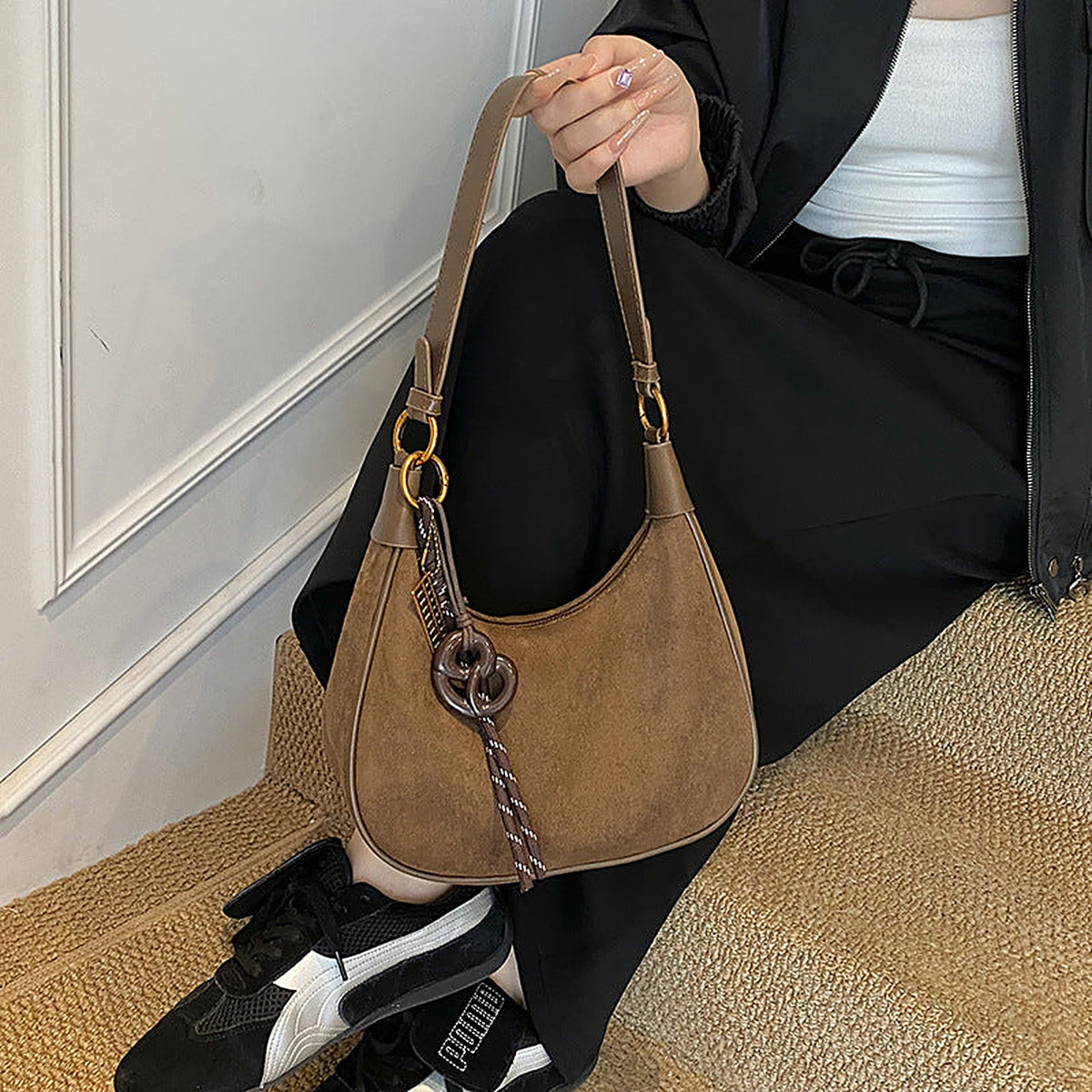 Suki Suede Underarm Bag - view 4