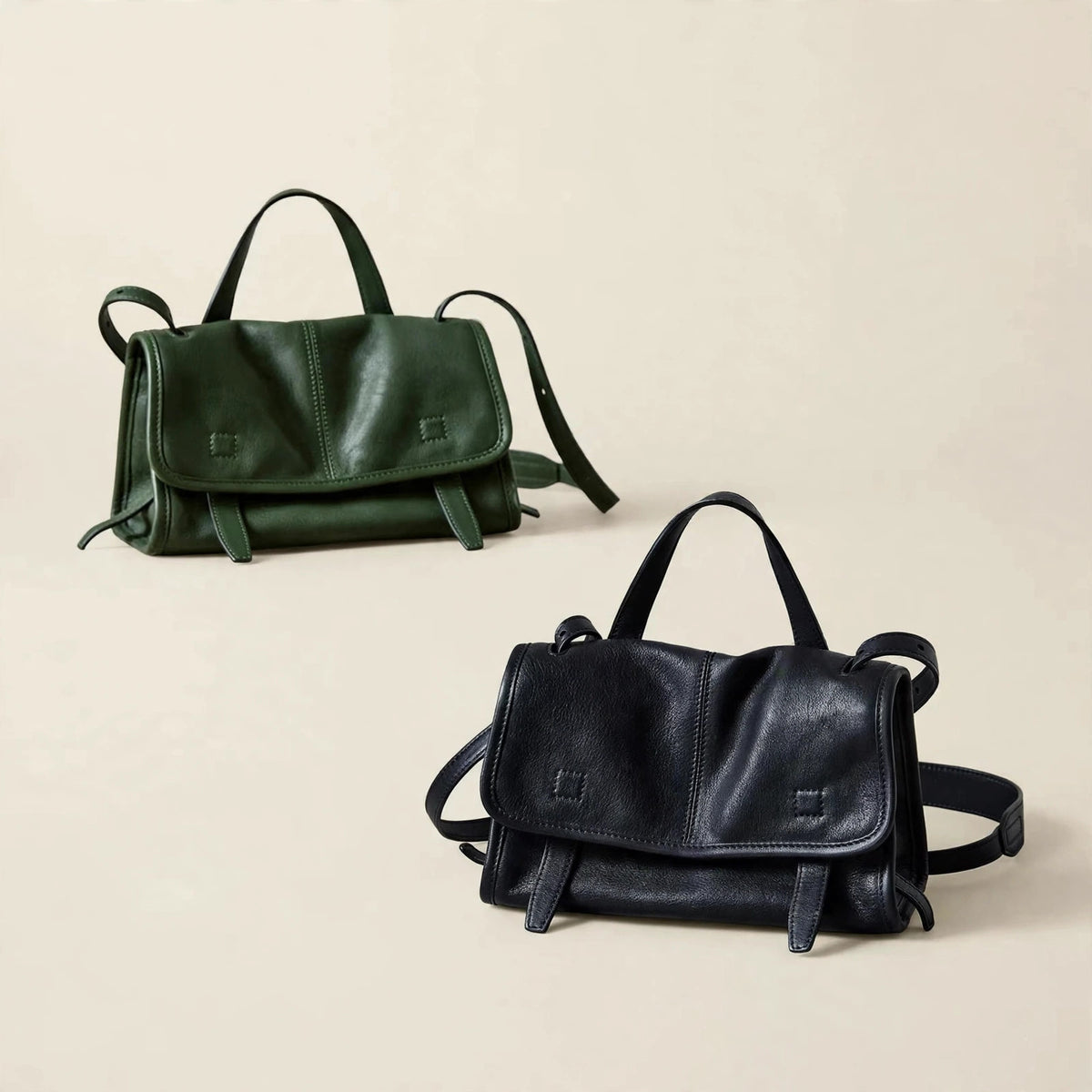 Vintage Genuine Leather Crossbody Bag - view 16